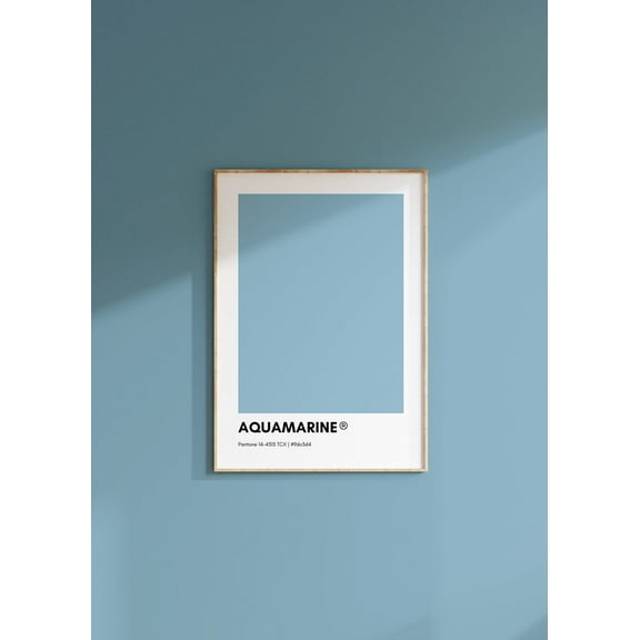 Aquamarine Blue Pantone, Blue Pantone Print Poster, Blue Pantone Wall Art, Pantone Colors, Pantone Print, Color Swatch Wall Art, Modern Wall Decor, 8x12 UNFRAMED