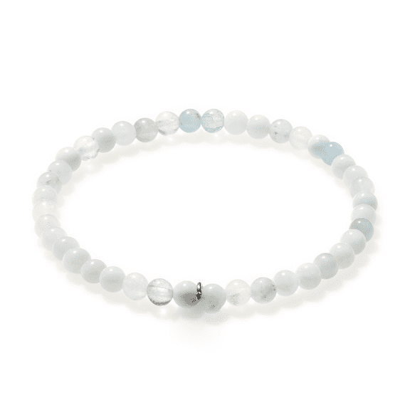 Aquamarine Bracelet Mini | Stone Beads Bracelet | Focus on Heart Chakra | Stunning Gem Patterns Tones | I navigate life with calm confidence. Aquamarine is the soothing stone. Known for its