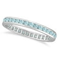 thumbnail image 1 of Aquamarine Channel-Set Eternity Ring Band 14k White Gold (1.08ct), 1 of 4