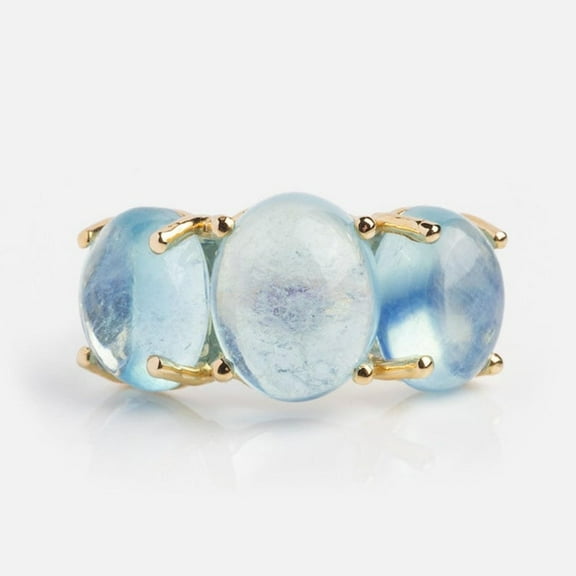 Aquamarine Dainty Gold Ring March Birthstone Ring, Sterling Silver Ring, Women Delicate Ring, Gift for Her Oval Cabochon Aquamarine Ring