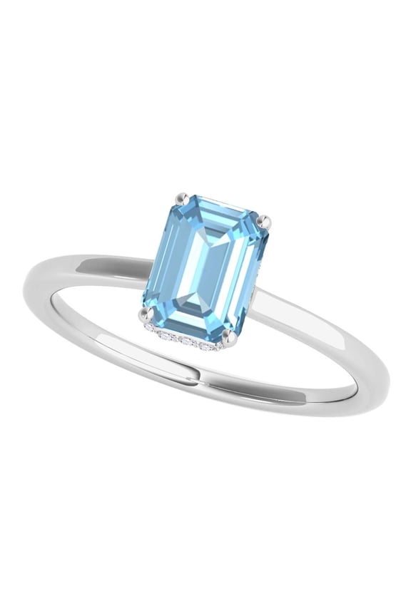 Aquamarine Diamond 2.5 Ct 10K Rose White Yellow Gold Gemstone Rings Women Jewelry