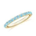 thumbnail image 1 of Aquamarine Eternity Band Ring for Women Yellow Gold Plated Solid 925 Sterling Silver Stackable Ring Unique Anniversary Promise Ring Jewelry Gift for Her Ring Size 9, 1 of 4
