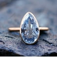 thumbnail image 1 of Aquamarine Gemstone Wedding Ring Bezel Set Ring Solitaire Unisex Jewelry March Birthstone Ring Promise Gift For Love Personalized Gold Ring, 1 of 2