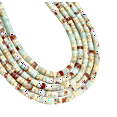 thumbnail image 1 of Aquamarine Imperial Jasper Natural Gemstone Heishi Disc Tyre Shape Beads Strand Size 4mm Yoga Healing Real Gemstone Full 16" Beads Strands, 1 of 1