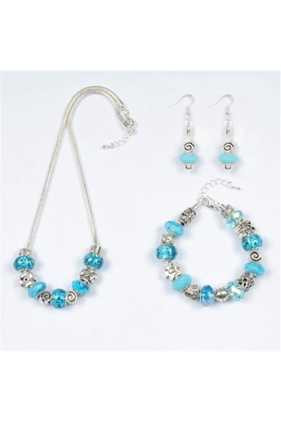 Aquamarine Jewelry Set, 3 Piece