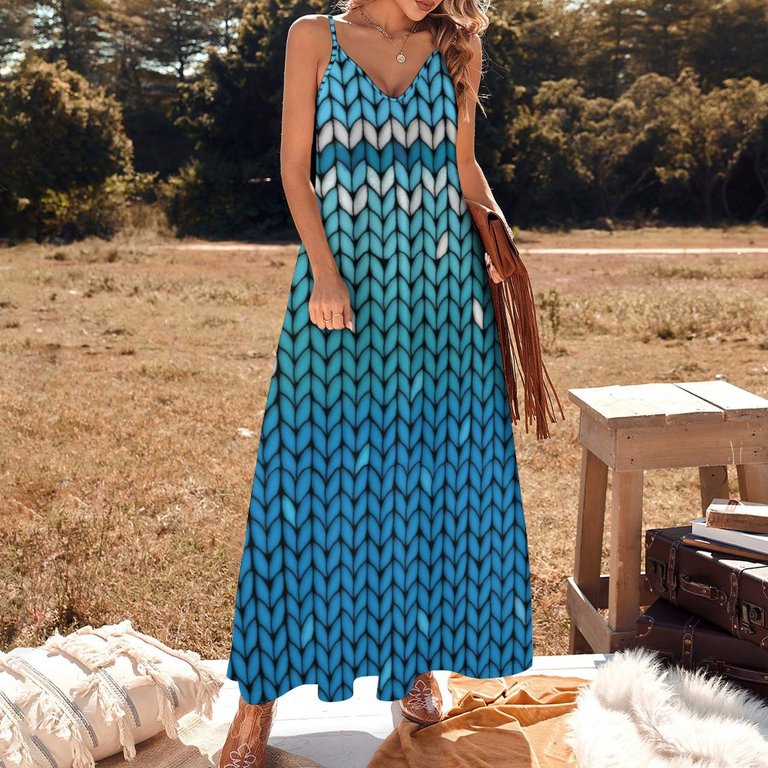 Aquamarine Knit Sleeveless Dress dress for woman summer women's suit  clothing women summer women's fashion dresses - Walmart.com