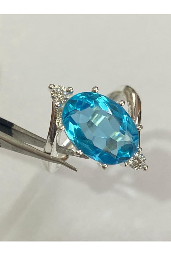 Aquamarine Panchadhatu Ring for Men and Women, Adjustable Unisex Gemstone Ring