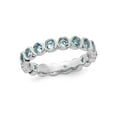 thumbnail image 1 of 1.00 Carat (Ctw) Clear-Light Aquamarine Ring Band in Sterling Silver for Women, 1 of 6