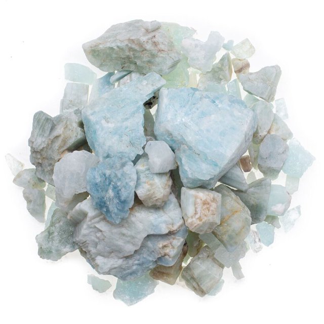 Aquamarine Rough Rocks for Tumbling Dispelling Fear and Anxiety