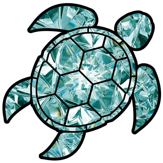 Aquamarine Sea Turtle Birthstone Decal March Print Sticker Vinyl Rear Window Car Truck Laptop Gem Travel Mug Water and Fade Resistant 2.5 Inches