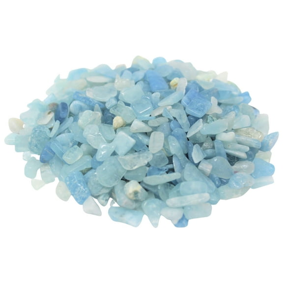 Aquamarine Semi Tumbled Gemstone Mini Chips 6-8 mm, 'A' Grade Wholesale Bulk Lot