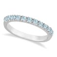 thumbnail image 1 of Aquamarine Stackable Ring Anniversary Band in 14k White Gold, 1 of 3