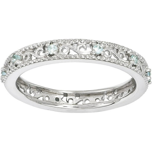 Aquamarine Sterling Silver Ring