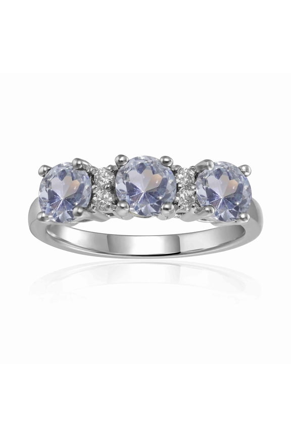 Aquamarine Three Stone Ring