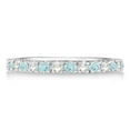 thumbnail image 1 of Aquamarine Topaz Eternity Stackable Band Ring Guard 925 Sterling Silver Gemstone Jewelry For Women Gift, 1 of 5
