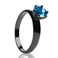 thumbnail image 1 of Aquamarine Wedding Ring - Gunmetal Wedding Ring - Solitaire Wedding Ring - Titanium Ring, 6.5, 1 of 3