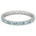 thumbnail image 1 of Aquamarine With Blue Topaz Round 2.50 MM Eternity 925 Sterling Silver Women Stackable Wedding Ring Size US- 9, 1 of 5