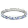 thumbnail image 1 of Aquamarine With Tanzanite Round 2.50 MM Eternity 925 Sterling Silver Women Stackable Wedding Ring, 1 of 5