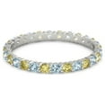 thumbnail image 1 of Aquamarine With Yellow Tourmaline Round 2.50 MM 925 Sterling Silver Women Stacking Ring, 1 of 5