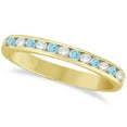 thumbnail image 1 of Aquamarine and Diamond Semi-Eternity Channel Ring 14k Yellow Gold (0.40ct), 1 of 2