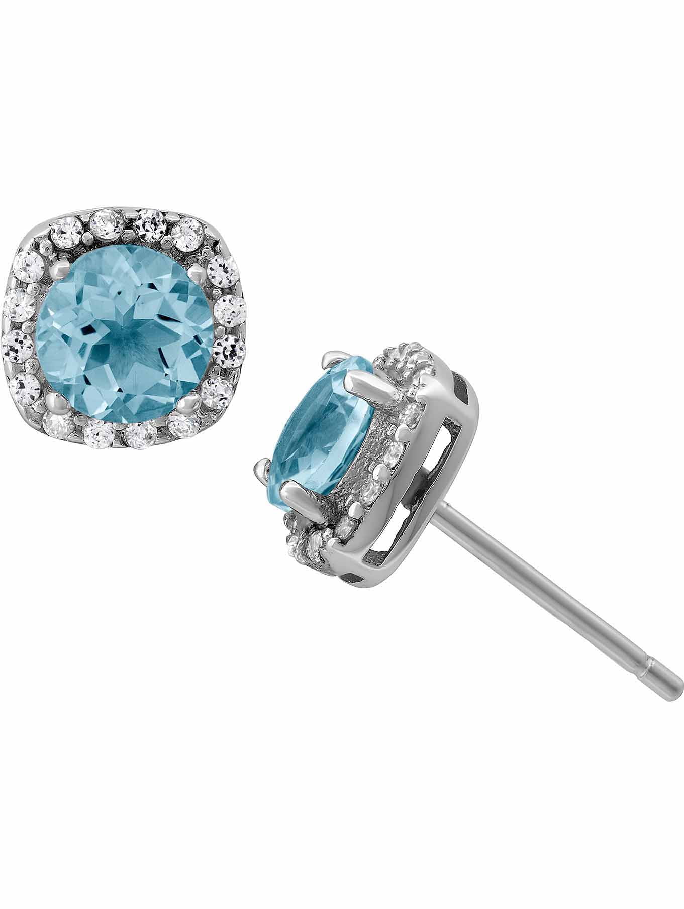 925 Sterling Silver Round Halo CZ Stud Earrings - AAA Quality Cubic Zirconia In Every Color