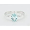 thumbnail image 1 of Aquamarine ring Oval cut gemstone engagement ring 925 sterling silver ring, 1 of 5