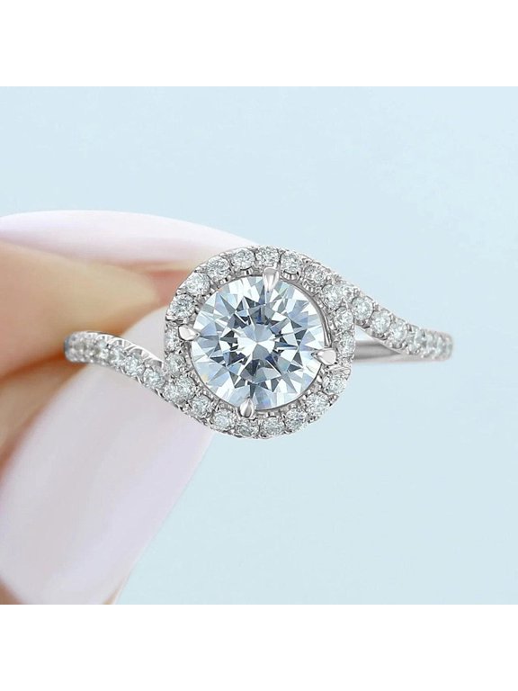 Aquamarine ring, diamond ring Wedding ring 925 sterling silver ring