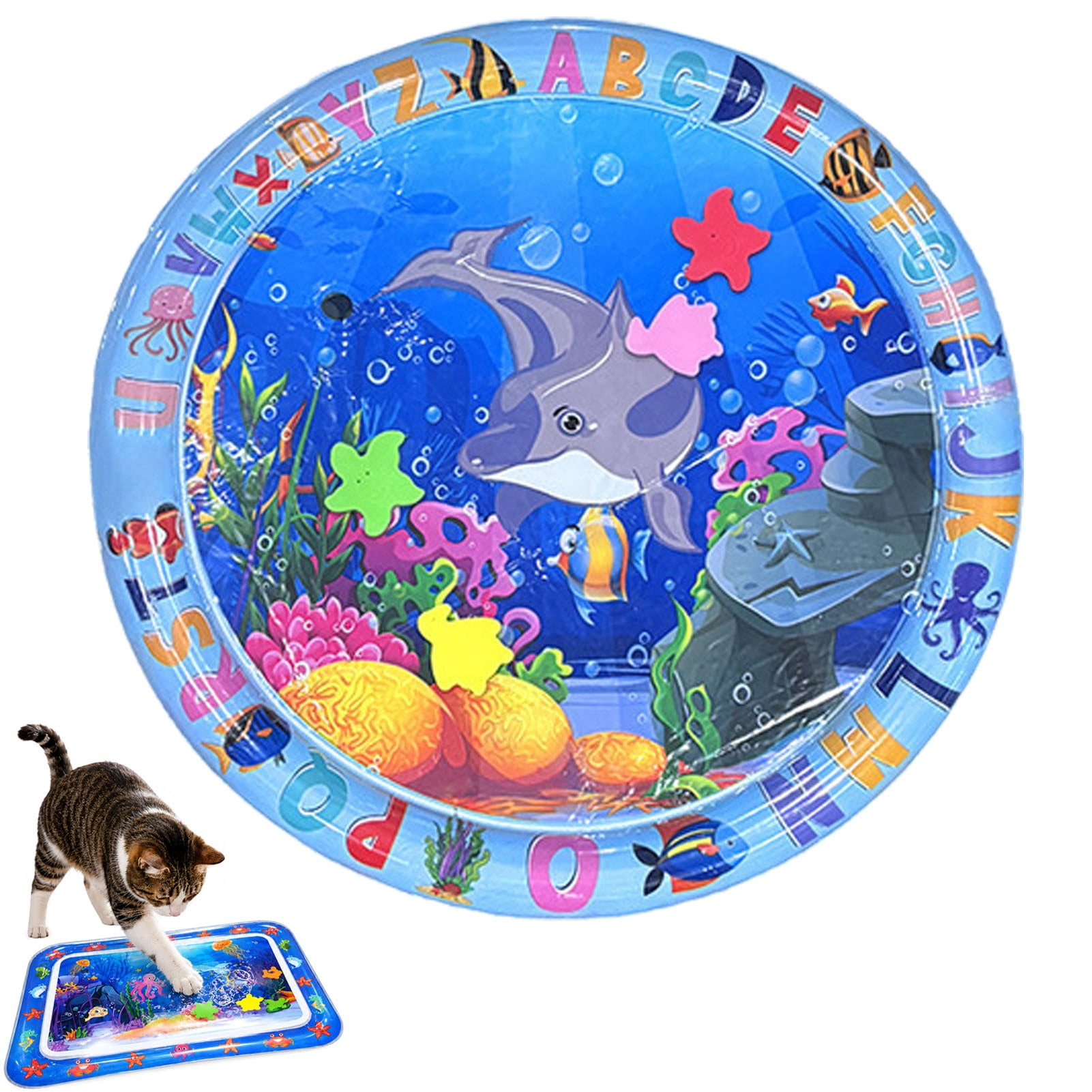 Aquameow Water Cat Toy, Aquameow Cat Toy, Durable Pvc Material with Interactive Flowing Design, Dual-Chamber Air-Water Structure with Easy Assembly, Collapsible Design, Ideal for Cats