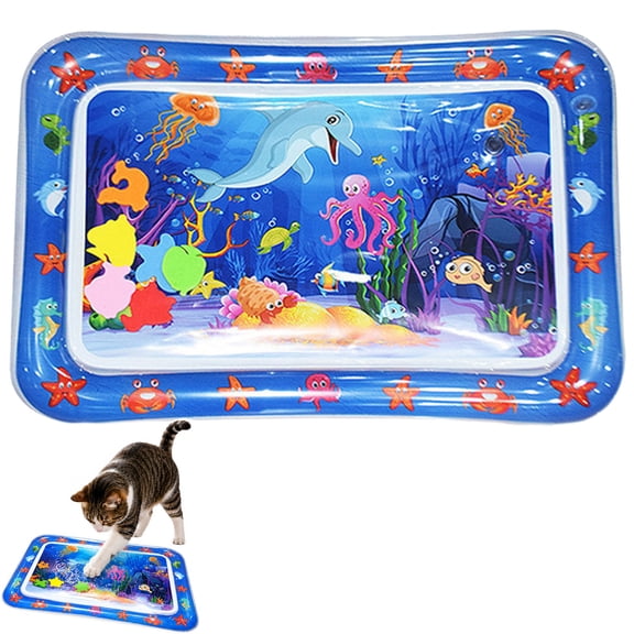 Aquameow Water Cat Toy, Aquameow Cat Toy, Durable Pvc Material with Interactive Flowing Design, Dual-Chamber Air-Water Structure with Easy Assembly, Collapsible Design, Ideal for Cats