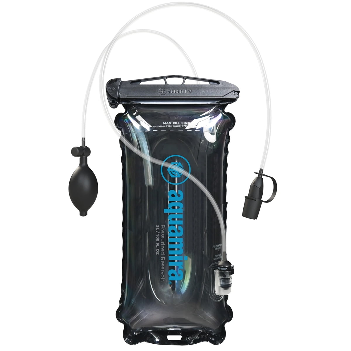 Aquamira 3L Pressurized Hydration Reservoir Water Bladder with Hiking