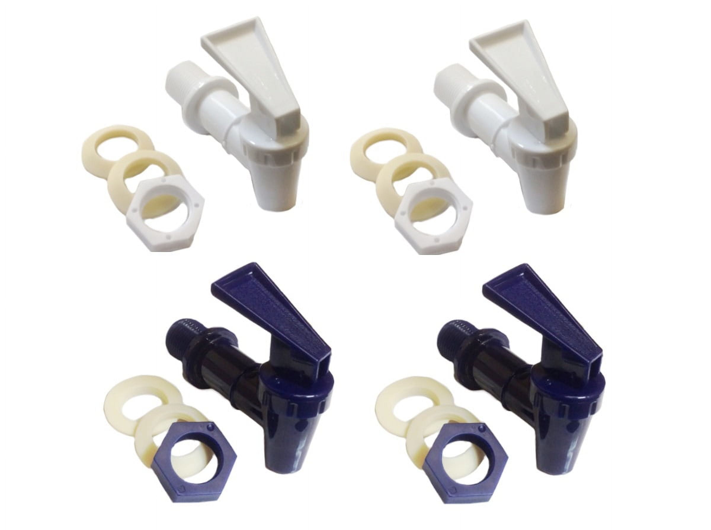 AquaNation Replacement Cooler Faucet Set, 2 White and 2 Blue, Plastic ...