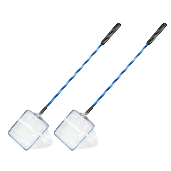 Aquaneat 2pcs Aquarium Fish Net, 4 inch Small Fish Tank Cleaning Net, Food Wastes Skimmer for Small Ponds and Pools