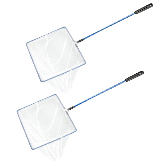 Aquaneat 2pcs Aquarium Fish Net, 8 inch Fish Tank Cleaning Net, Food Wastes Skimmer for Small Ponds and Pools