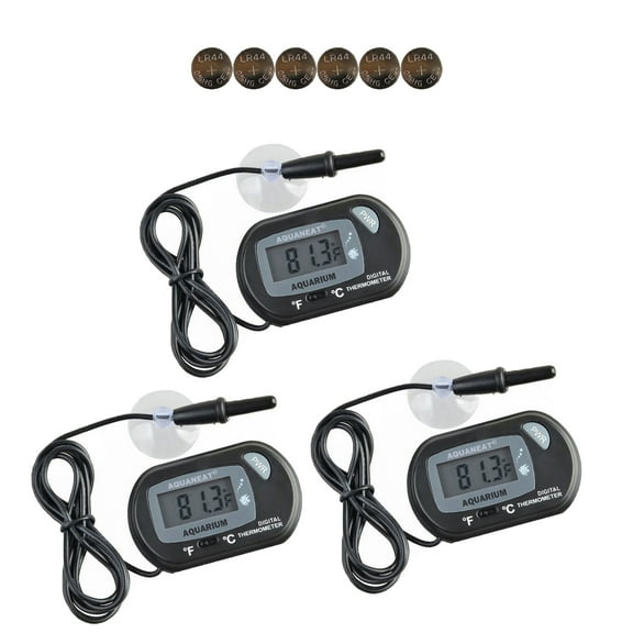 Aquaneat 3 Pack Aquarium Thermometer Digital Fish Tank Water Temperature Test