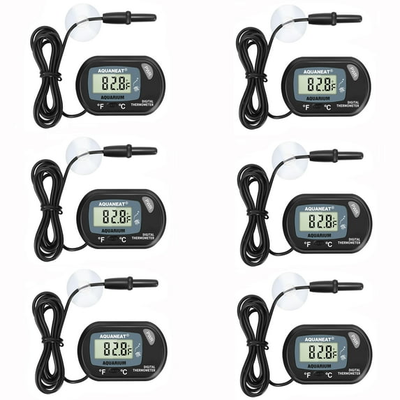 Aquaneat 6 Pack Aquarium Thermometer Digital Fish Tank Water Temperature Test