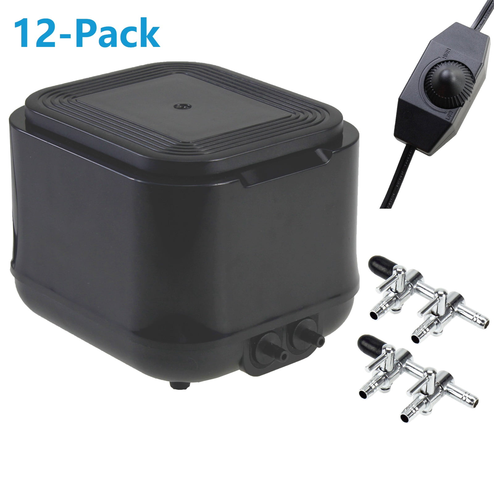 Aquaneat Aquarium Air Pump 250GPH for up to 300 Gallon Fish Tank Quiet 12-Pack
