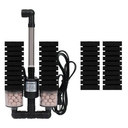 Aquaneat Aquarium Electric Sponge Filter for Fish Tank, with Pump, with 2 Extra Sponges, Middle