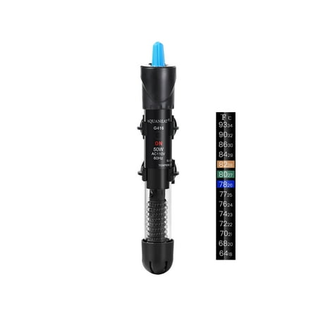 Aquaneat Aquarium Heater, 50W Fish Tank Heater, Adjustable Submersible Water Thermostat with Thermometer