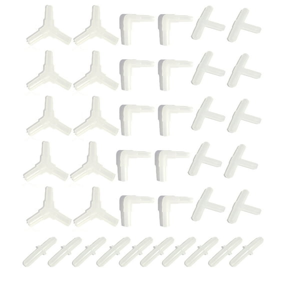 Aquaneat Aquarium Tubing Connector, Fish Tank 4 Kinds Plastic Connector, 40Pcs