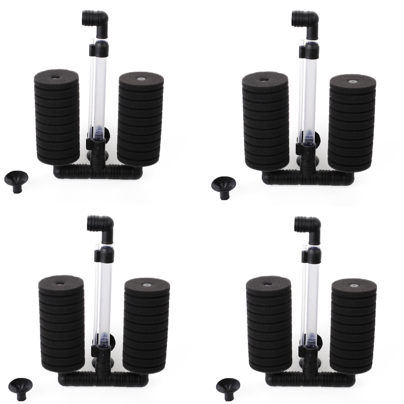 Aquaneat Double Sponge Filter for Betta Shrimp Nano Fish Tank 55 Gallons 4 pcs