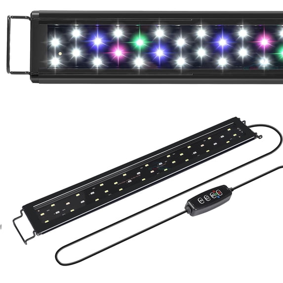 AquaNeat LED aquarium light, full spectrum, adjustable, with built-in timer for 48-54 inch fish tank