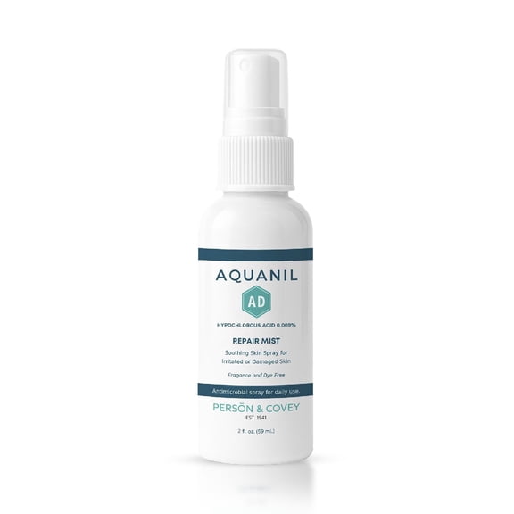 Aquanil AD Repair Mist Hypochlorous Acid Spray 0.009% for Sensitive Skin, Gentle Mist for Irritation & Wound Care, Fragrance-Free, 2 oz