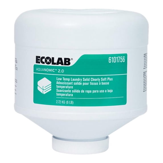Ecolab Aquanomic 2.0 Solid Clearly Plus Laundry Detergent 6 lbs. Bottle Scented 1 Ct 6101756