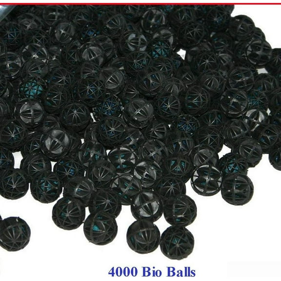 Aquapapa 4000 PCS 1" Bulk Biochemical Bio Balls with Sponge Core Design Filter Media for Aquarium Fish Pond Fountain Waterfall Filtration