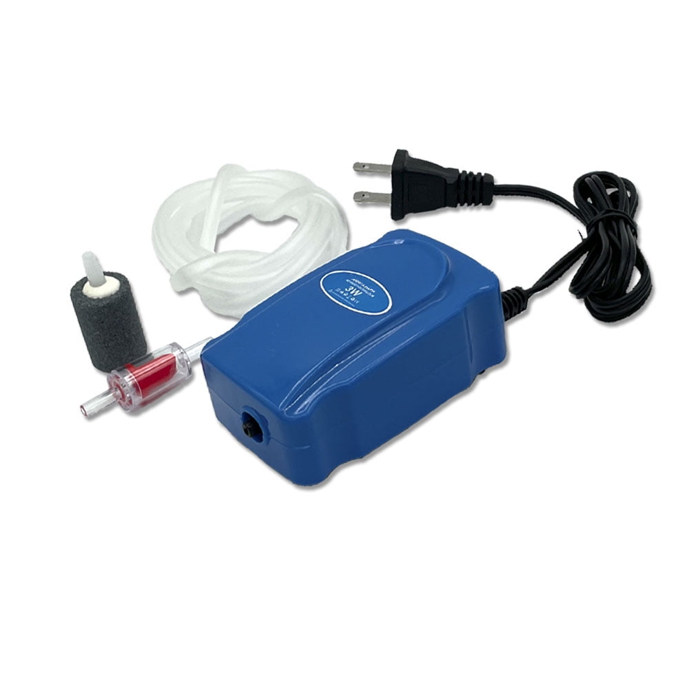 Aquapapa Aquarium Air Pump for 5-20 Gallon Fish Tank, 3W 48GPH Oxygen Aerator for Sponge Filter with Air Stone, Airline Tubing, Check Valve, Hydroponic Air Bubbler Pump