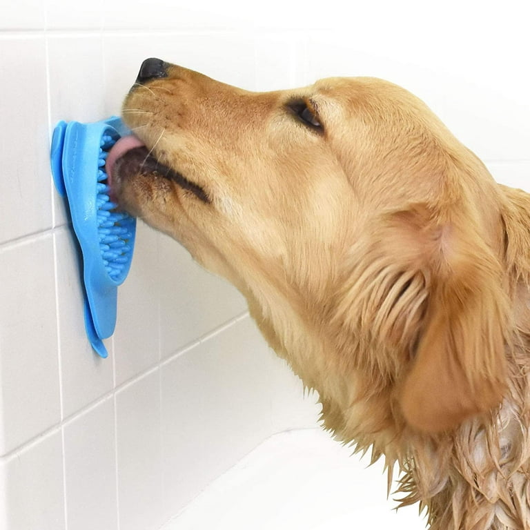 Dog Slow Dispensing Treater Mat Dog Lick Pad Peanut Butter Lick Mat For Pet  Bathing, Grooming, And Dog Training [blue]