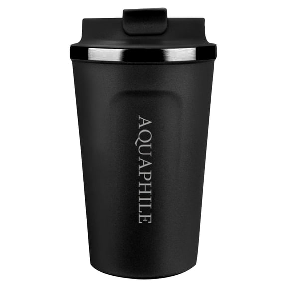 Aquaphile 17oz Coffee Mug to Go Stainless Steel Thermos Double Wall Insulated Coffee Cup Reusable Travel Mug with Leak Proof Lid, Black