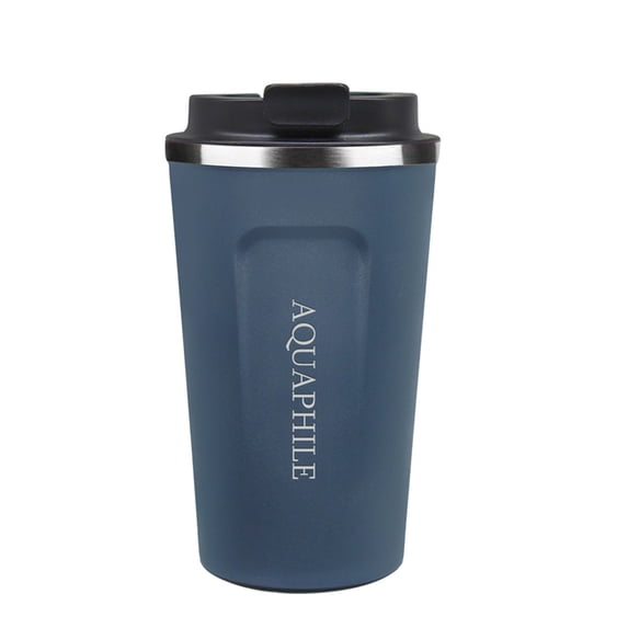 Aquaphile 17oz Coffee Mug to Go Stainless Steel Thermos Double Wall Insulated Coffee Cup Reusable Travel Mug with Leak Proof Lid, Navy Blue