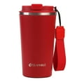 thumbnail image 1 of Aquaphile Thermo Coffee Mug-to-go with Strap 17oz, Reusable Travel Mug with Insulation, Leak Proof Stainless Steel Thermal Cup for Hot and Cold Drinks, Christmas Red, 1 of 7