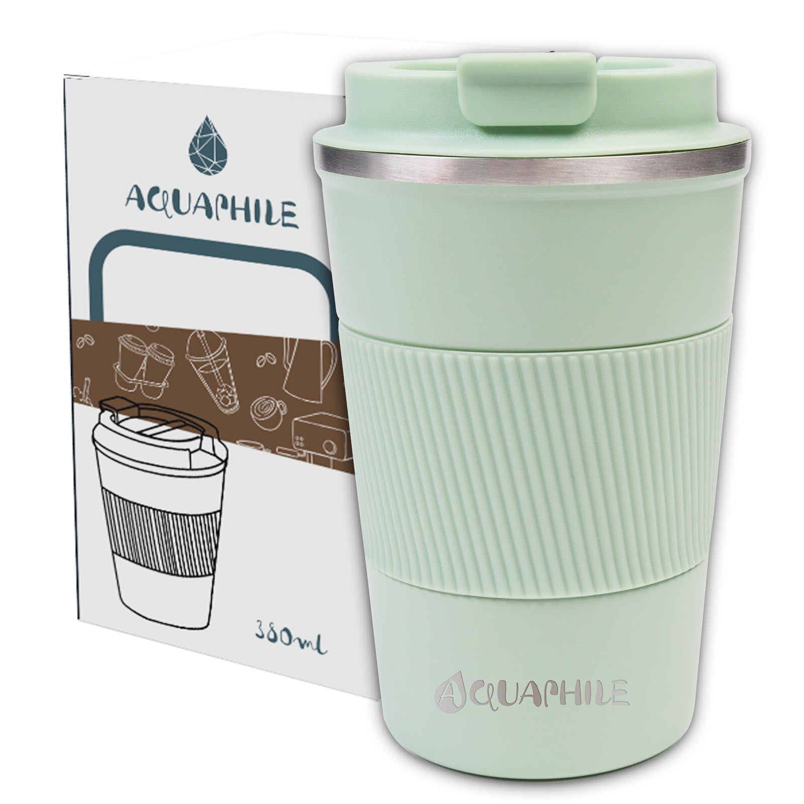Aquaphile Travel Coffee Cup Leak proof Insulated Reusable Travel Coffee